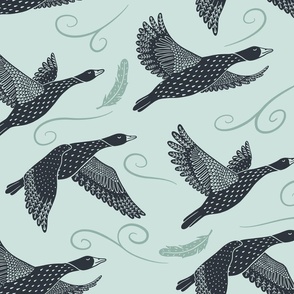 flying geese midnight sea glass 21 inch (24 inch wallpaper)