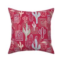 Wanderlust Cacti on Viva Magenta Pink