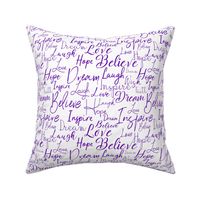 Positive Affirmations Typography purple on white midscale