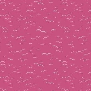 Bold Summer Garden Birds in Bright Pink - Accent by Makewells