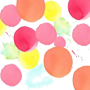 watercolor polka dots- hand painted- big dimension