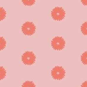 Coral and Peach Floral Polka Dot Accent - Happy Summer by Makewells