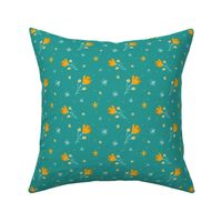 Yellow and Turquoise Florals - Happy Summer Daisies by Makewells