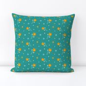 Yellow and Turquoise Florals - Happy Summer Daisies by Makewells