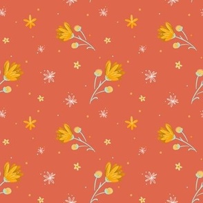 Yellow and Orange Florals - Happy Summer by Makewells Accent