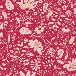 viva magenta chintz floral pattern