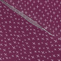 White Crosses on Maroon - Happy Summer Maroon Accent 