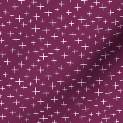 White Crosses on Maroon - Happy Summer Maroon Accent 