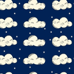 Night sky with stars and clouds