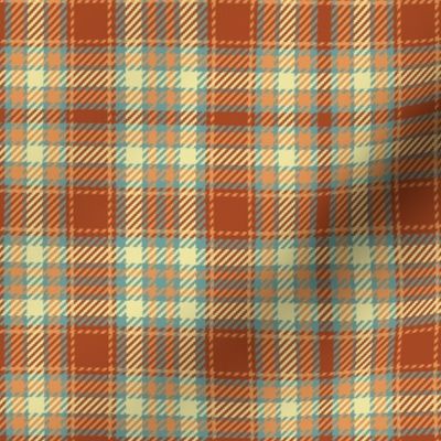 Railroads and Fields Plaid in Rust Gray and Cream