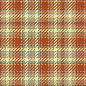 Railroads and Fields Plaid in Rust Gray and Cream