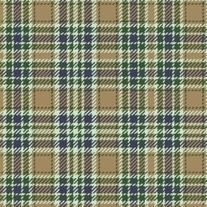 Railroads and Fields Plaid in Green Tan and Dark Blue