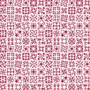 Quilting Blocks Patchwork - Ditsy Scale - Viva Magenta bb2649 Pink Valentines Day