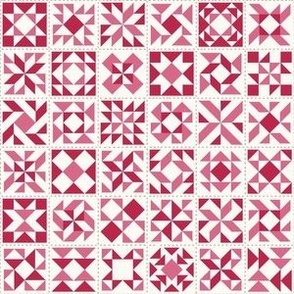 Quilting Blocks Patchwork - Small Scale - Viva Magenta bb2649 Pink Valentines Day