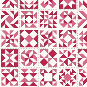Quilting Blocks Patchwork - Large Scale - Viva Magenta bb2649 Pink Valentines Day