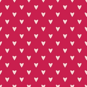 Geometry in Love - pink on red - L large scale - geometric valentines hearts