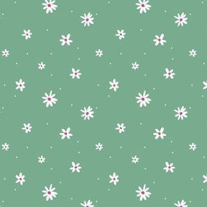Daisies in Green and Pink - Small Accent 