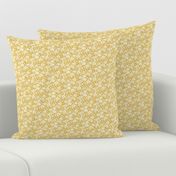 Peonies silhouette floral -  White peony flowers on a mustard yellow background - extra small