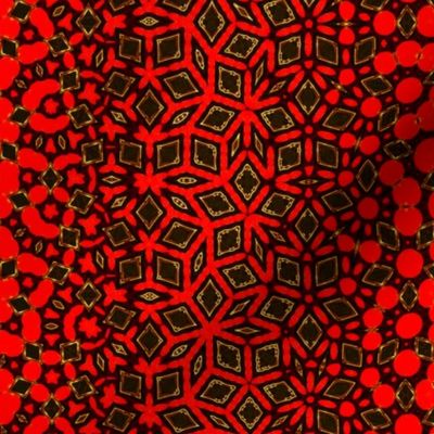 Christmas Modern Illusion Red and green geometric floral metamorphosis optical illusion