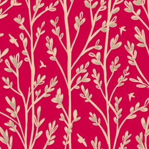 Viva Magenta Branches - Red - Large Scale