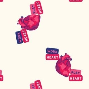 Work Heart Play Heart Cute Punny Cardiology Cardiac Hard Medical Anatomy