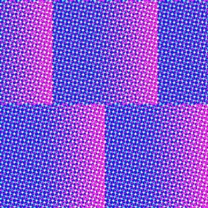 Gradient Blue and Magenta Fuchsia Cheaters Quilt Patchwork 