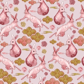 Year of the Rabbit 2023-on purple pink (large scale)