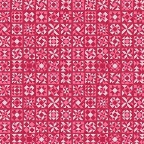 Quilting Blocks Patchwork - Small Scale - Viva Magenta Background bb2649 Pink Valentines Day