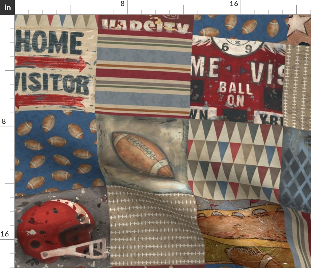 Football Cheater Quilt Be the Ball Collection 6 x 6