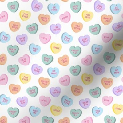  Sweet Candy Hearts on White Small