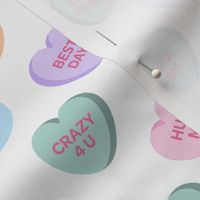 Sweet Candy Hearts on white