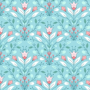 Rustic Tulip Aqua tile-01