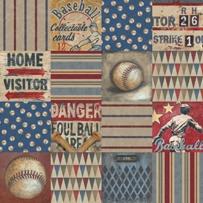 Baseball Cheater Quilt - Be the Ball Collection 6 x 6