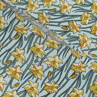 Stained Glass Daffodils on Seaglass
