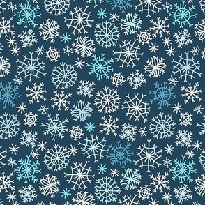 Snowflakes on blue background