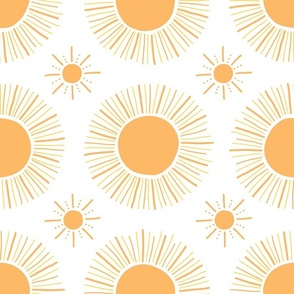 Summer Sun Hand-Painted on White background 01