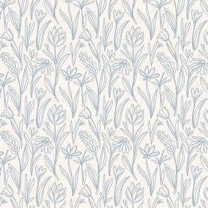 hand drawn sketch floral - sky blue - small