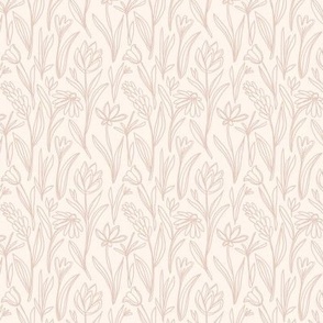hand drawn sketch floral - blush pink - small