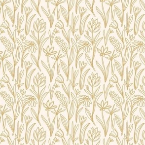 hand drawn sketch floral - gold