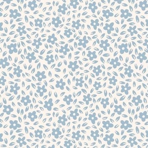  hand drawn ditsy floral - sky blue - small