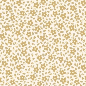  hand drawn ditsy floral - gold - small