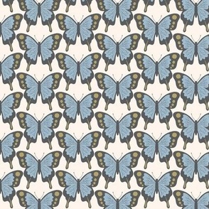 butterflies - blue and olive green - small