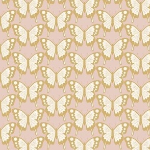 butterflies - blush pink on gold - small