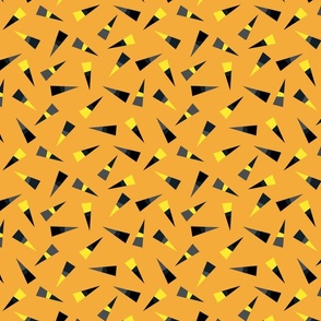 Yellow, black, dark teal and grey triangles - Medium scale