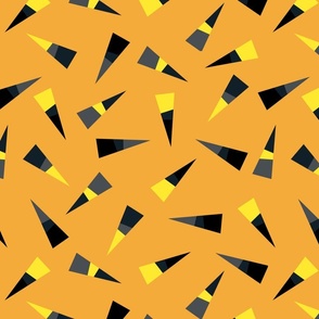 Yellow, black, dark teal and grey triangles - Large scale
