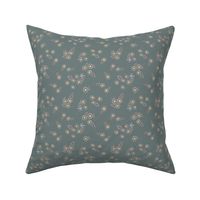Olive Floral Accent - Ditzy Florals Green