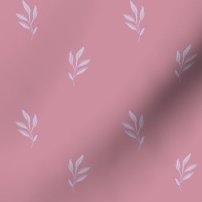 Pink Vines Accent - Mauve Hand drawn leaves