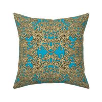 21''  - Brilliant azure and gold lace