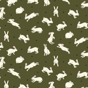 Just Rabbits-dark olive-xs