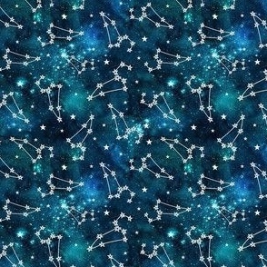 Small Scale Leo Constellations on Teal Galaxy